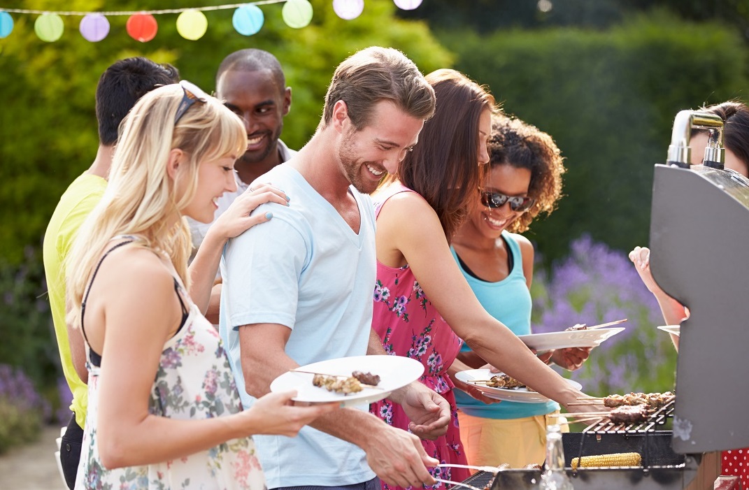 group of people at a barbeque